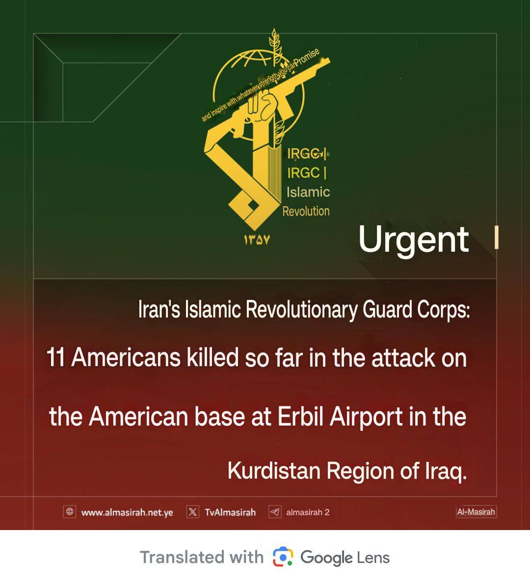 IRGC says 11 Americans killed in Iranian attack on...