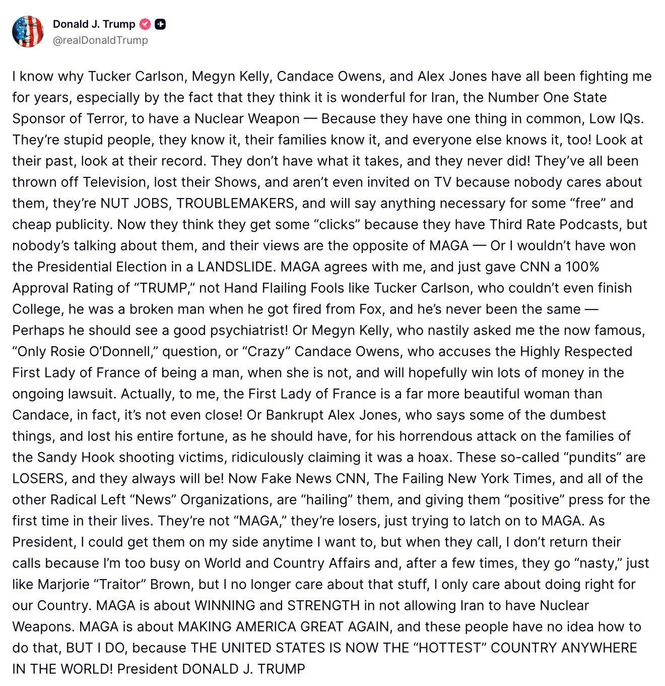 Trump is mad, epic fury