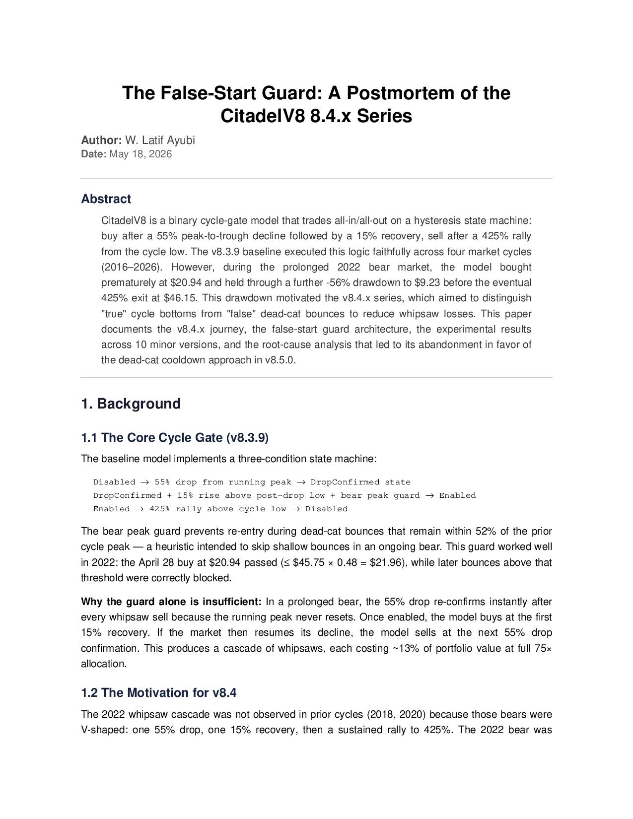The False-Start Guard: A Postmortem of the Citadel v8.4.x...